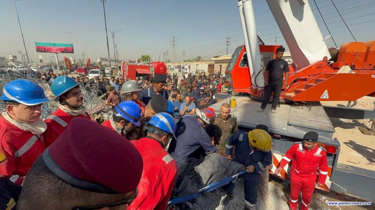 فرق الدفاع المدني في كربلاء تنتشل جثــ، ـتين وتنقذ 7 أشخاص بانتهاء عملياتنا الميدانية في حادث انهيار جسر العطيشي.